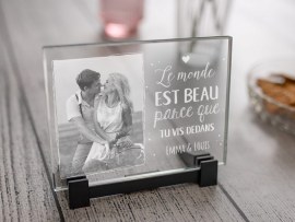 Plaque photo en verre