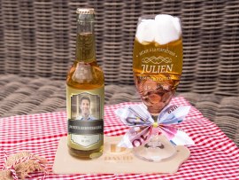 Verre à biere gravée