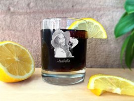 Verre à boire avec photo