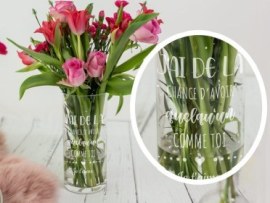 Vase gravé rond