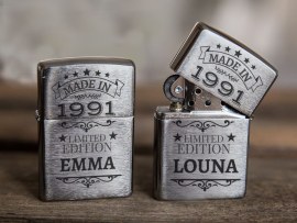 Briquet Zippo gravé