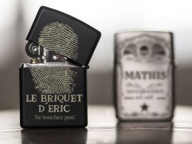 Briquet Zippo gravé