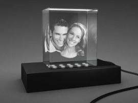 Cadre photo en verre 3D
