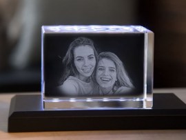 Cadre photo en verre 3D