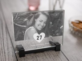 Plaque photo en verre gravée pour meilleure amie