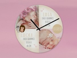 Horloge photo comme cadeau pour les jumeaux
