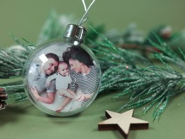 Boule de noel photo famille