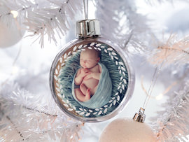 Boule de noel photo enfants