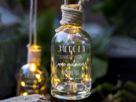 Bouteille gravée avec lumière de bouteille