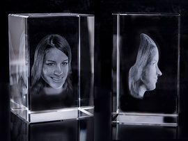Cadre photo en verre 3D