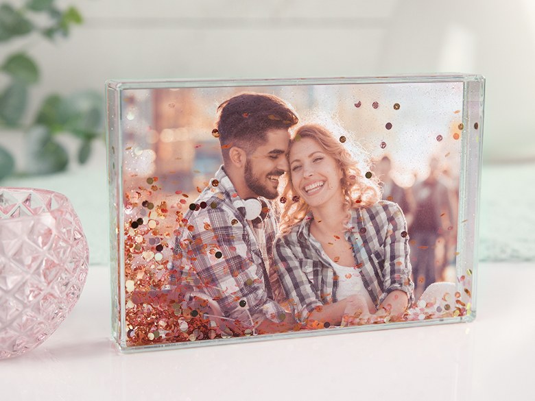 Cadre Photo Et Boîte à Bibelots Paillettes Rouges - Clip Frame - Neuf