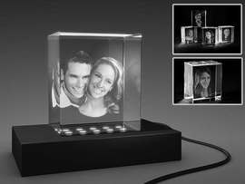 Cadre photo en verre 3D