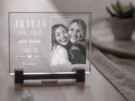 Plaque photo en verre