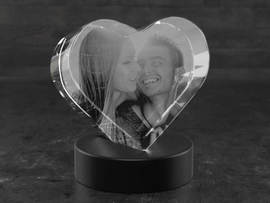 Coeur en verre photo couple