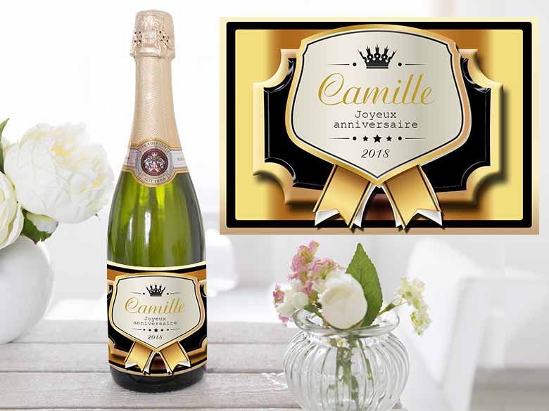 Étiquette pour bouteille de vin ou de champagne modèle coeur -  Personnalisable - Cadeau original : : Produits Handmade