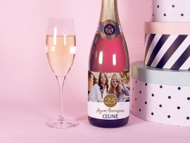 Etiquette de champagne Anniversaire