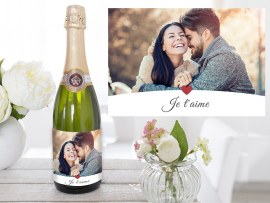 Etiquette de champagne je t'aime