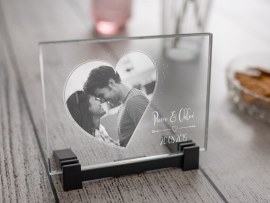 Plaque photo en verre amour