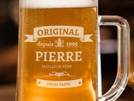 Verre à bière avec gravure personnalisé