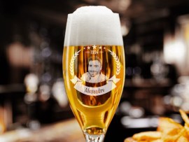 Verre à bière avec photo