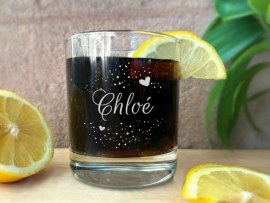 Verre à boire gravé avec nom
