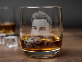 verre à whisky gravé avec photo
