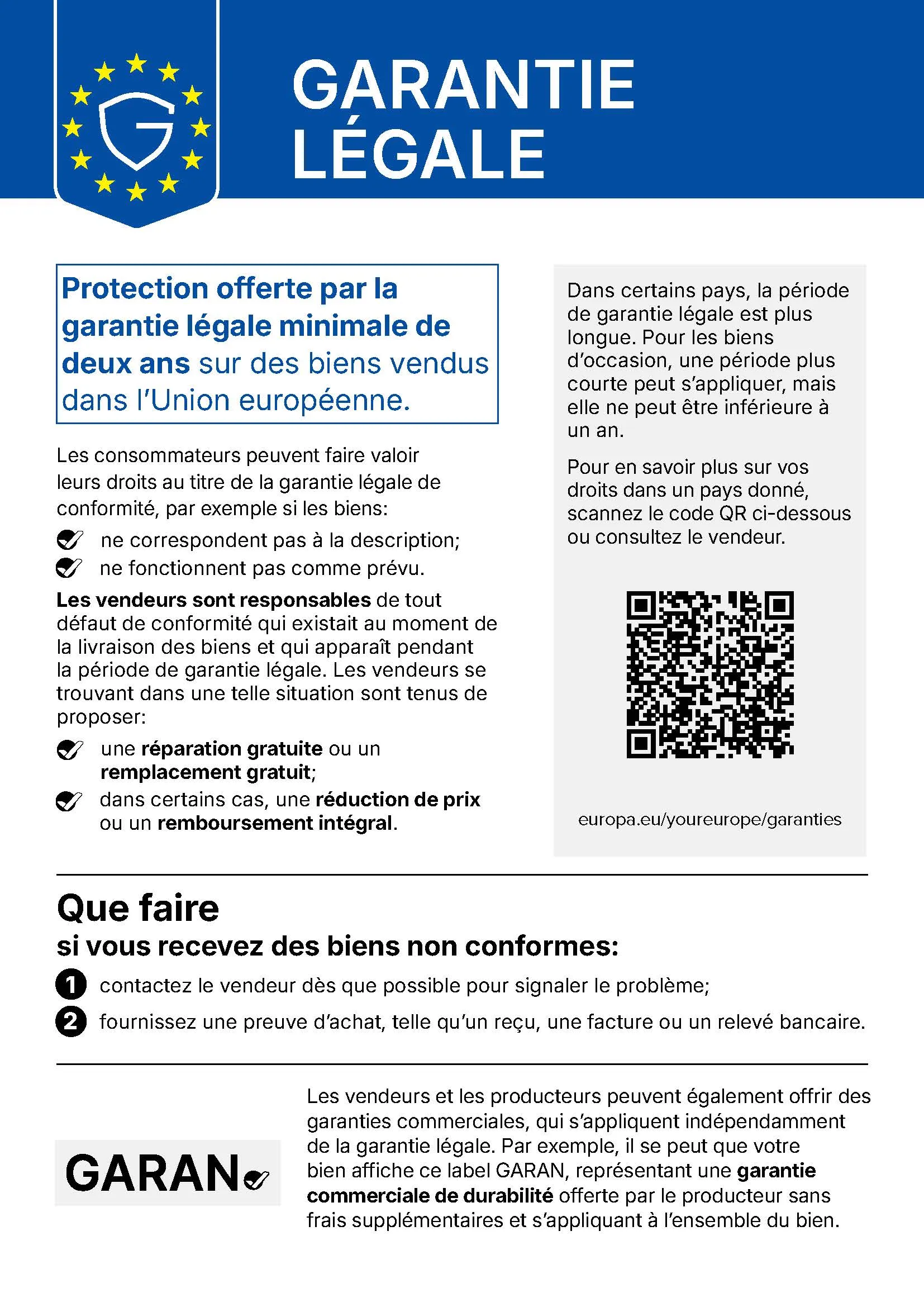 Legal Guarantee Notice