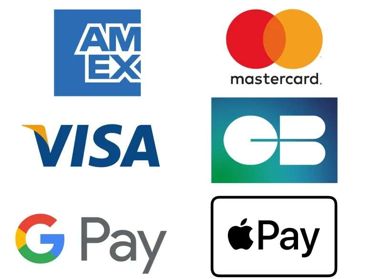 Visa / Mastercard / Carte Bancaire / American Express / Apple Pay / Google Pay