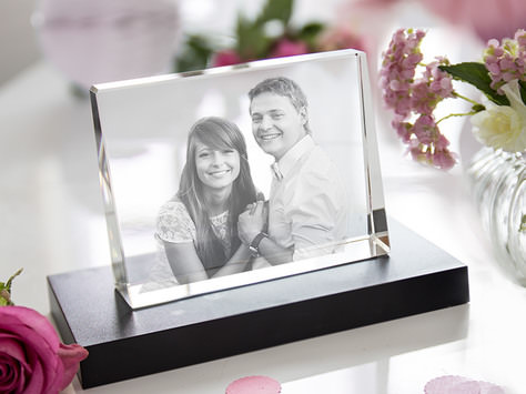 Cadre photo en verre