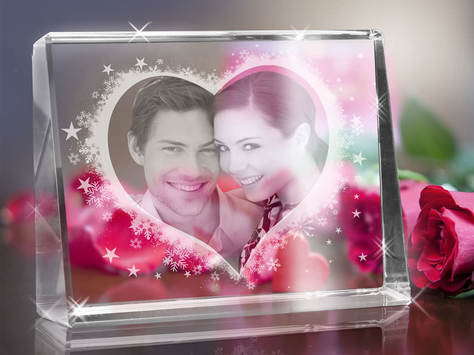 Cadre photo en verre