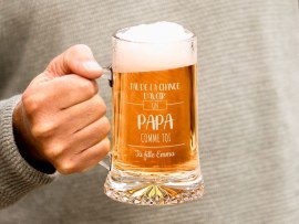 Chope à bière gravée pour papa