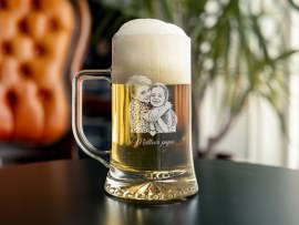 Chope à bière avec photo meilleur papa
