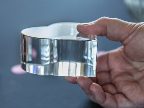 Coeur en verre photo détail