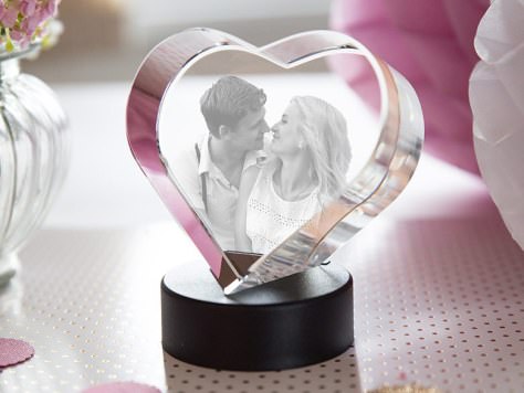 Coeur en verre photo couple