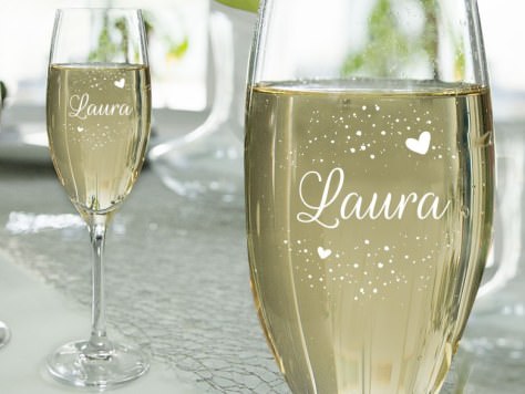 Coupe de champagne avec nom