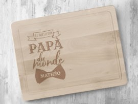Planche à decouper en bois personnalisable mère
