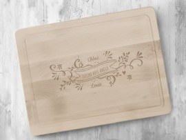 Planche à decouper en bois personnalisé famille