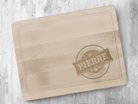 Planche à decouper en bois personnalisé famille
