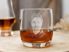 Verre à whisky avec photo